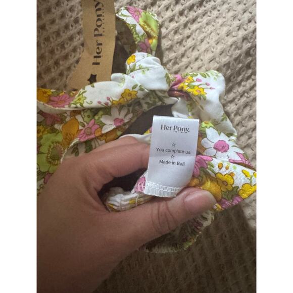 NWT Her Pony The Label Bambi Tie Front Floral Crop Top Size 6 - Picture 5 of 7